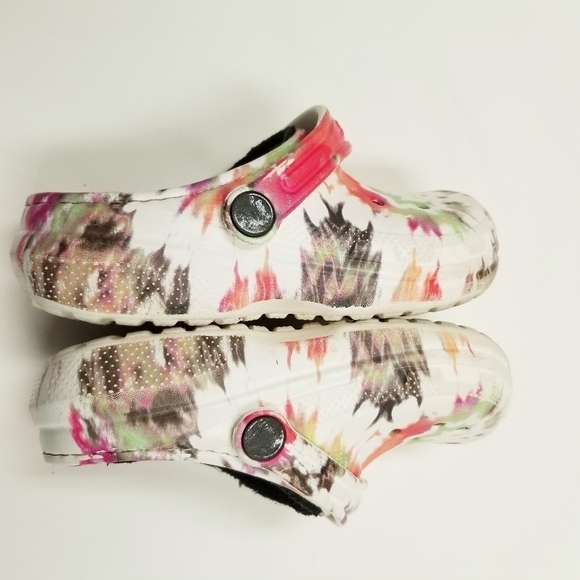 Crocs lined tie dye slip on clogs child's 12 - Picture 2 of 8